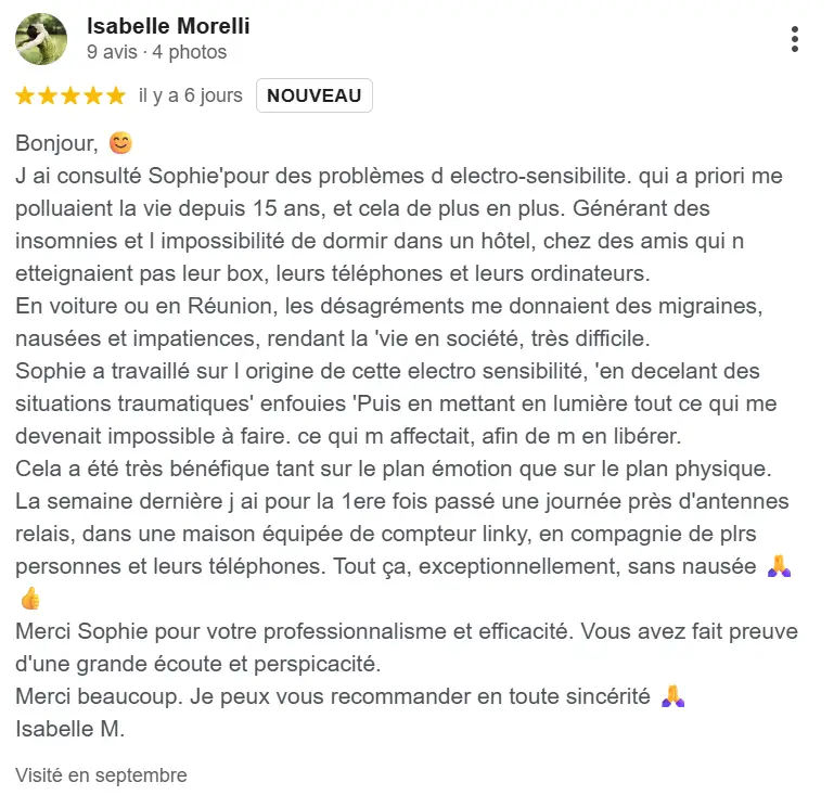 témoignage accompagnement électrohypersensibilité